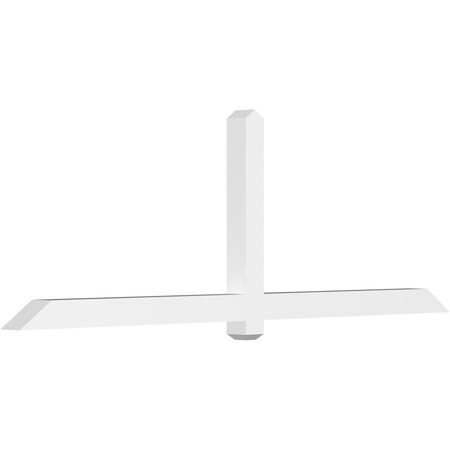 Ekena Millwork Eugene Architectural Grade PVC Gable Bracket, 96"W x 32"H x 4"D x 4"F, 8/12 Pitch GBP096X32X0404EUG00